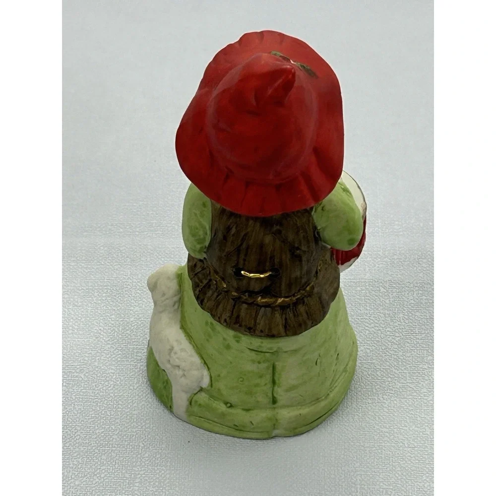 Vintage 1980 MWC Little Drummer Boy Bell Figurine Lamb Taiwan Christmas Ceramic